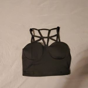 Black strappy crop top